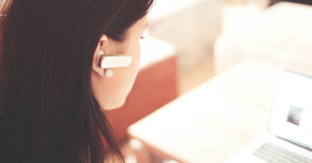 woman working at customer service
